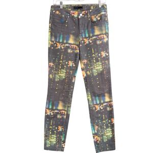 Karen Millen Pants Sz 8 Urban City Lights Artsy CyberCore Futuristic Eclectic